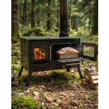 Dorello Alaska Kamp Sobası, Katlanabilir Ayak, Fırın Bölmeli, Taşınabilir