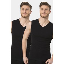 Türen %100 Pamuklu Erkek Kolsuz Spor V Yaka Atlet 2'li Paket