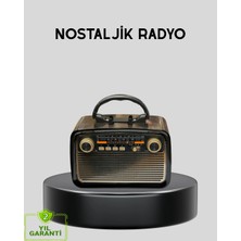 Mercora Tech Led’li Nostaljik Bluetooth Hoparlör – Vintage Tasarım, Ahşap Doku
