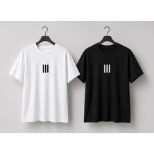 2'li Siyah Beyaz Oversize Erkek T-Shirt Takımı