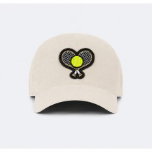 Jantifox Unisex, 100% Koton, Tasarlanabilir ve Ayarlanabilir Bej Şapka :tenis Patchli