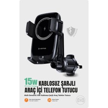 Kensa 15W Kablosuz Şarj Destekli Sensörlü 360° Ayarlanabilir Araç Içi Telefon Tutucu