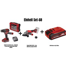 Einhell Set-68(Einhell Drabeli Akülü Matkap+Akülü Avuç TAŞLAMA+3AH Batarya ve Şarj Cihazı)