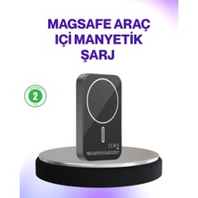 Mercora Tech Mıknatıslı Magsafe Uyumlu Araç Tutucu Kablosuz Şarj Destekli
