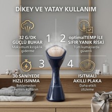 Philips 8000 Serisi El Tipi Buharlı Düzleştirici, 32 G/dk'ya Kadar Buhar Gücü, Sıfır Yanık Riski, De-Calc Teknolojisi, GC810/20