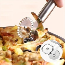 Munico 3 Adet Çift Tekerlekli Pizza Kesici Keskin Çift Tekerlekli Tambur Pizza Dilimleyici Kesici Elde
