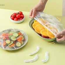 Munico 400 Adet Tek Kullanımlık Gıda Örtüsü Meyve Gıda Örtüsü Lastikli Plastik Duş Bonesi Saklama Torbası