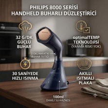 Philips 8000 Serisi El Tipi Buharlı Düzleştirici, 32 G/dk'ya Kadar Buhar Gücü, Sıfır Yanık Riski, De-Calc Teknolojisi, GC810/20
