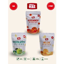 Evereat Cennet Hurması-Elma-Kavun Freeze Dry Meyve Cipsi 3'lü Paket Doğal Atıştırmalık
