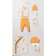Hafy Baby %100 Pamuk Fitilli 5 Parça Yenidoğan Kız Bebek Hastane Çıkışı Seti Armut Desenli