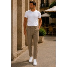 Danger Erkek Premium Poliamid Kumaş Comfort Fit Jogger Bej Pantolon - 252DNGR