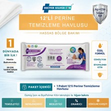 Doctor Silver Ion Gümüş İyonlu Özel Formül, Kızarık Önleyici Genital ve Perinel Bölge Büyük Bakım Mendili 12 Adet (1 Paket)