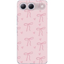 TechTree Tecno Spark 40 5g Uyumlu Pembe Kalpli Fiyonklar Baskılı Silikon Kılıf