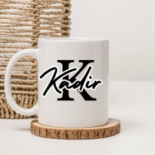 Hediye Vakti Kişiye Özel Monogram Harfli Beyaz Seramik Kupa Bardak