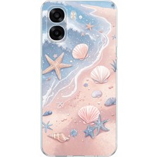 TechTree Oppo A6T - A6X Uyumlu Sahil Deniz Kabuğu Baskılı Silikon Kılıf