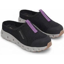 King Paolo H5204 Missy Kadın Memory Foam Sabo Terlik Siyah - Mor