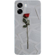 TechTree Oppo A6T - A6X Uyumlu Kırmızı Gül Baskılı Silikon Kılıf
