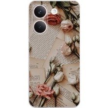 TechTree Poco X8 Pro Uyumlu Retro Gazete Güller Tasarımlı Baskılı Silikon Kılıf