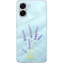TechTree Oppo A6T - A6X Uyumlu Lavanta Çiçek Tasarımlı Baskılı Silikon Kılıf