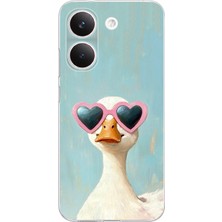 TechTree Poco X8 Pro Uyumlu Yağlı Boya Pop-Art Ördek Baskılı Silikon Kılıf