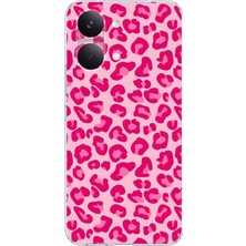 TechTree Poco X8 Pro Max Uyumlu Pembe Leopar Tasarımlı Baskılı Silikon Kılıf