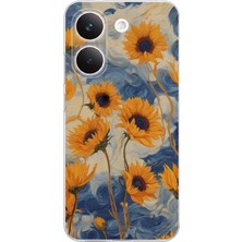 TechTree Poco X8 Pro Uyumlu Yıldızlı Ayçiçekleri Baskılı Silikon Kılıf