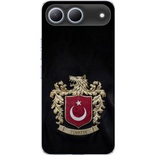 TechTree Tecno Spark 40 5g Uyumlu Türk Sembolü Kurt ve Bayrak Desenli Baskılı Silikon Kılıf