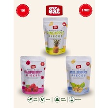 Evereat Ananas-Frambuaz-Dut Freeze Dry Meyve Cipsi 3'lü Paket Gurme Atıştırmalık