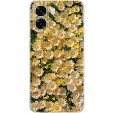 TechTree Oppo A6T - A6X Uyumlu Papatya Bahçesi Sulu Boya Baskılı Silikon Kılıf