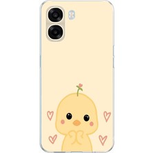 TechTree Oppo A6T - A6X Uyumlu Sevimli Civciv ve Kalp Desenli Baskılı Silikon Kılıf