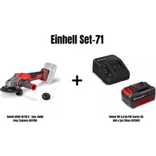 Einhell Set-71(Einhell Axxıo 18/115 Q Akülü Avuç Taşlama+Einhell 18V 4,0 Ah Pxc Starter Kit, Akü & Şarj Cihazı)