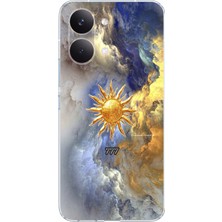 TechTree Poco X8 Pro Max Uyumlu 777 Güneş ve Bulut Tasarım Baskılı Silikon Kılıf