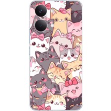 TechTree Poco X8 Pro Max Uyumlu Sevimli Kediler Baskılı Silikon Kılıf