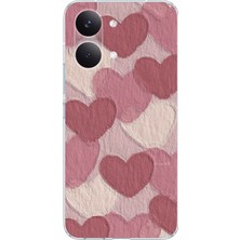TechTree Poco X8 Pro Max Uyumlu Pastel Gül Kurusu ve Pembe Kalpli Baskılı Silikon Kılıf