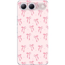TechTree Tecno Spark 40 5g Uyumlu Soft Pembe Fiyonk Desenli Baskılı Silikon Kılıf