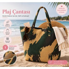 Plaj Çantası - Fermuarlı - Geniş Kullanışlı - Lüks Plaj Çantası
