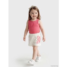 LC Waikiki Lcw Baby Beyaz Kelebek Baskılı Kız Bebek Şort