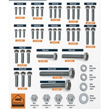 Netzerkoz 1550 Parça 24 Çeşit Cıvata Somun Pul Seti - M5, M6, M8, M10 Altıgen Başlı Cıvata Seti