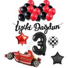 İstoç Parti Istoç Iyiki Doğdun Yazılı Yarış Temalı Doğum Günü Seti Yaş-3