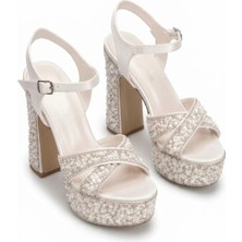 Ayakkabı Fuarı Elit FLS053-451C Kadın Platform Ayakkabı Sedef