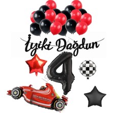 İstoç Parti Istoç Iyiki Doğdun Yazılı Yarış Temalı Doğum Günü Seti Yaş-4