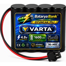 BataryaBank Varta 4.8V 1600MAH Oyuncak Pili Siyah Soket Alman Menşei Şarjlı Ni-Mh Batarya