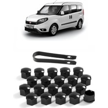 CME PARTS Fiat Doblo 2010-2023 Uyumlu (Piyano) Parlak Siyah Bijon Kapağı Takımı 17MM - 20 Adet