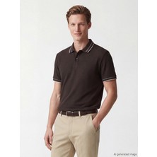 LC Waikiki Southblue Kahverengi Polo Yaka Dokulu Erkek Tişört