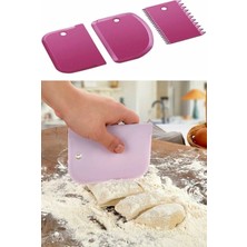 Vi Caro 3lü Set Hamur Kesme ve Kazıma Aparatı Hamur Pasta Börek Kek Çörek Şekillendirici Kesici Kazıyıcı Set