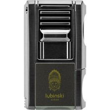 Lubinski Yeni Seri Dahili V-Cutter Delicili ve Iğneli Puro Çakmağı Gunmetal