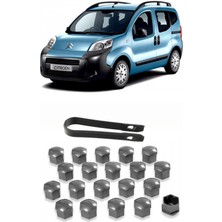 CME PARTS Citroen Nemo 2008-2019 Uyumlu (Piyano) Parlak Gri Bijon Kapağı Takımı 17MM - 20 Adet