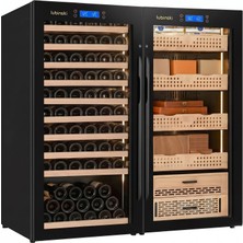 Lubinski Kombine Elektronik Çift Kabin Şarap ve Puro Dolabı 1200