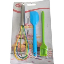 lawrenceshop Servis 1 Adet Mutfak Silikon Yumurta Sürme Fırçası 1 Adet Spatula Silikon Malzemesi
