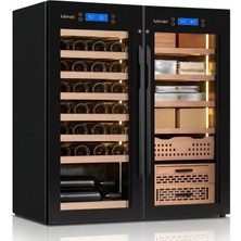 Lubinski Kombine Elektronik Çift Kabin Şarap ve Puro Dolabı 900